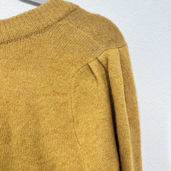 Madewell V-Neck Sweater Coziest Yarn Heather Mustard Saffron Golden Yellow XS - Picture 4 of 7